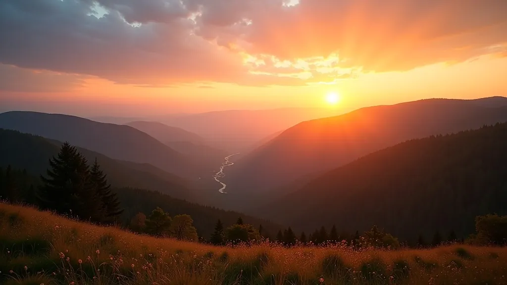 Ainavu fotogrāfija ar krāsainiem horizontiem